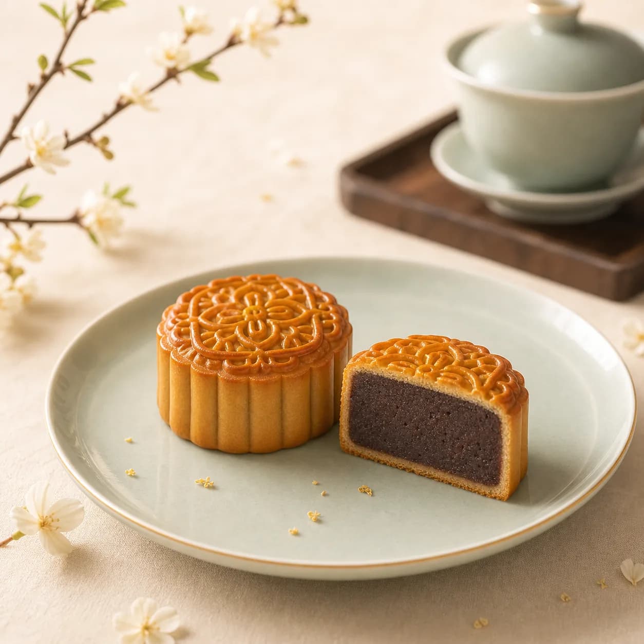 云酥坊豆沙月饼中秋官宣产品图