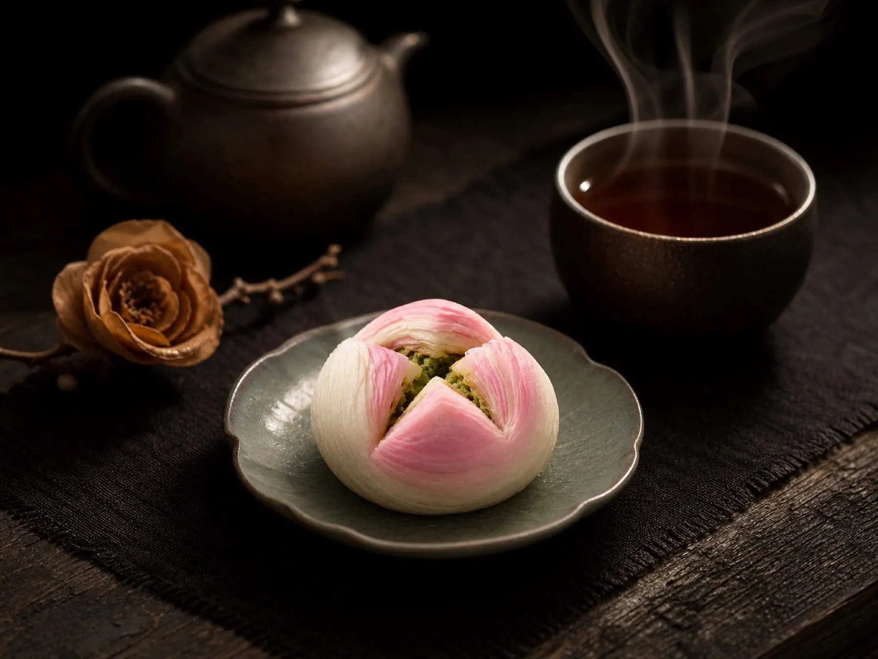 云酥坊黑金茶席荷花酥产品图