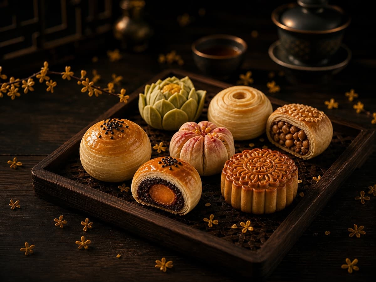 云酥坊黑金茶席更多中式酥点集合图