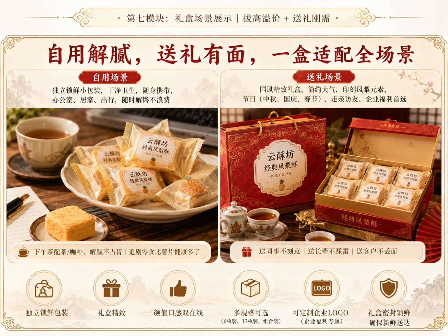 云酥坊经典凤梨酥黑金礼盒展示