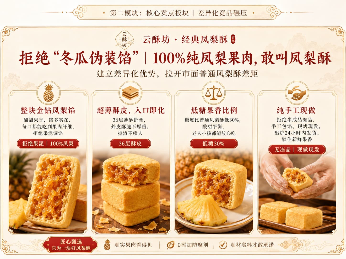 凤梨酥薄酥皮层次展示